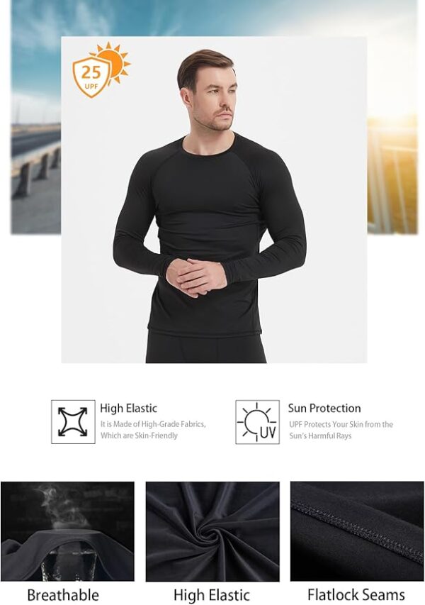 Men's Compression Shirts Long Sleeve Athletic Workout - Image 5