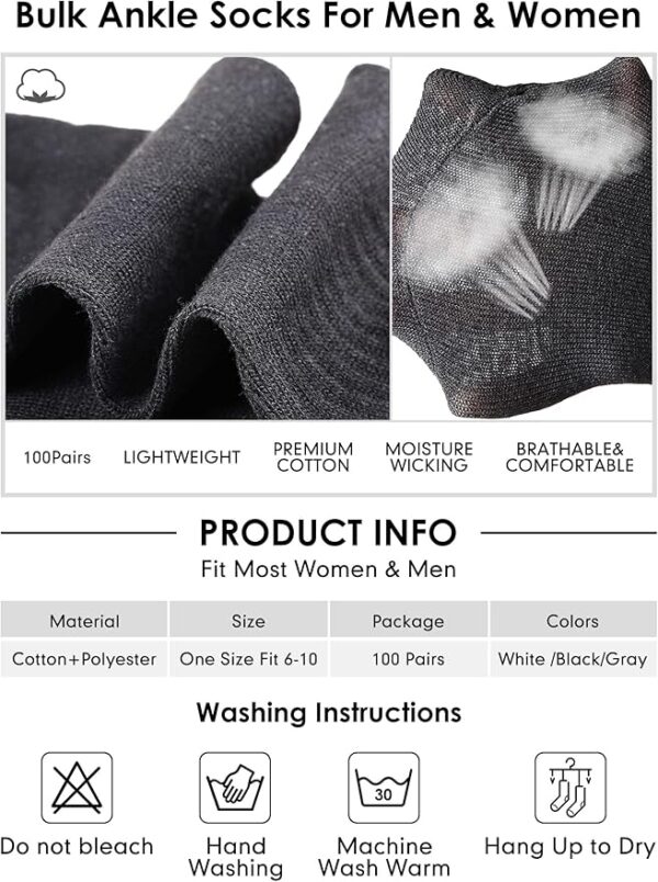 Tarpop Mens Socks Moisture Wicking Casual Sports Ankle Socks for Adult Men and Women